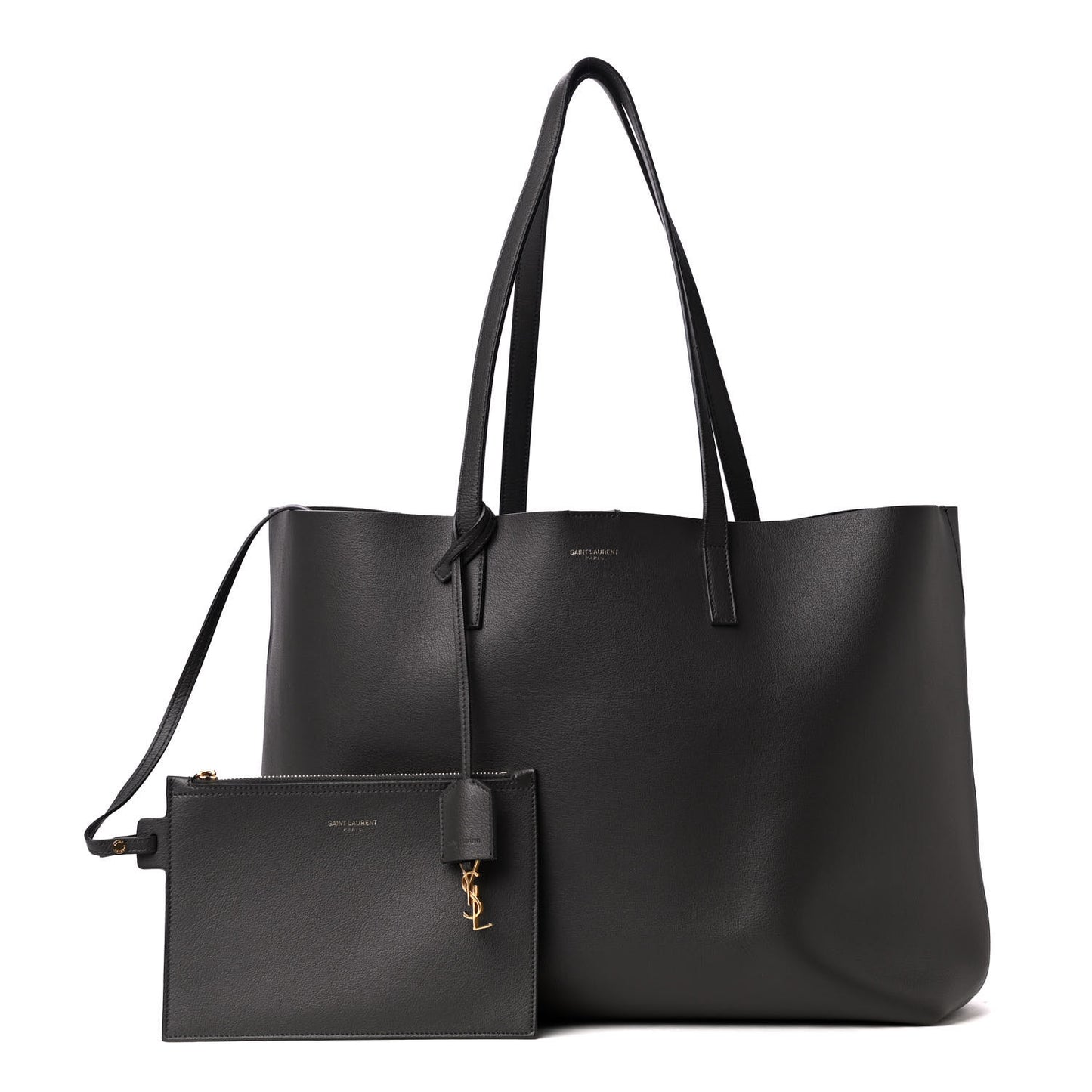 Calfskin Large Shopping Tote Coal