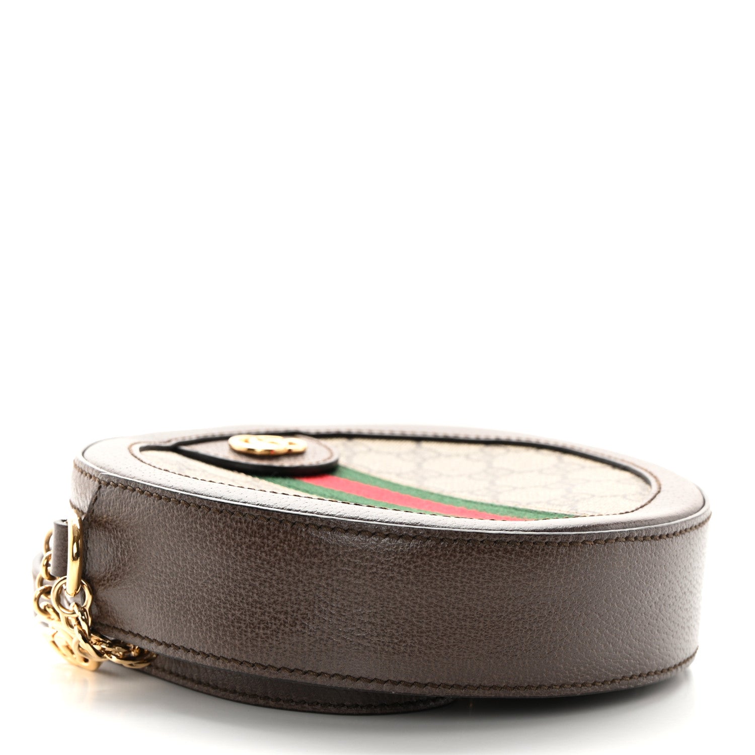 Gucci GG Supreme Monogram Web Mini Ophidia Round Shoulder Bag Brown 4 of 12