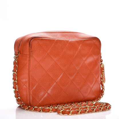 Chanel Caviar Quilted Camera Case Orange 3 of 12