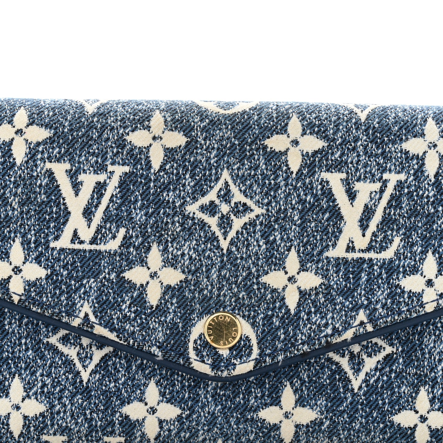 Monogram Jacquard Denim Sarah Wallet Bleu