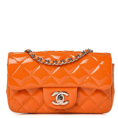 Chanel Patent Quilted Extra Mini Flap Orange 1 of 7