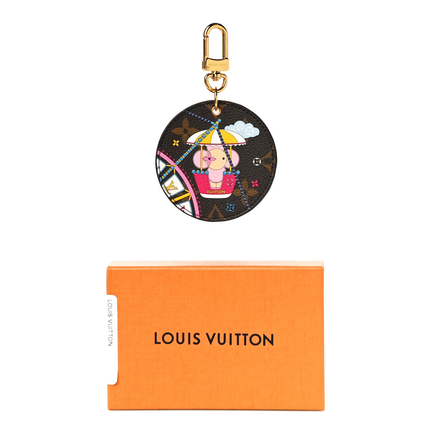 Louis Vuitton Monogram 2020 Christmas Animation Big Wheel Bag Charm Key Ring Rose Ballerine 5 of 5