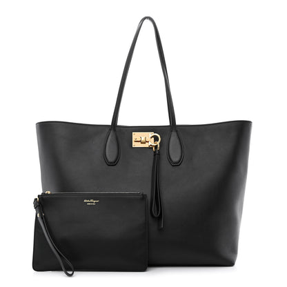 Salvatore Ferragamo Calfskin Studio Tote Black 1 of 14