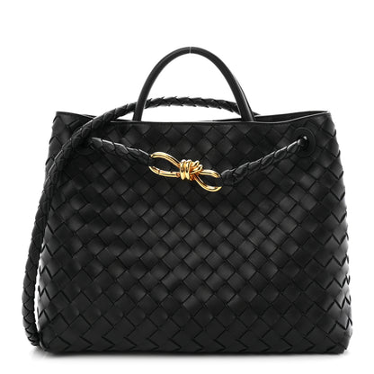 Bottega Veneta Nappa Intrecciato Medium Andiamo Shoulder Bag Black 1 of 9