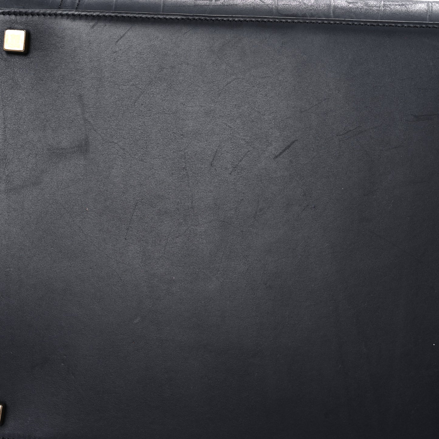 Crocodile Embossed Calfskin Medium Phantom Luggage Navy Blue