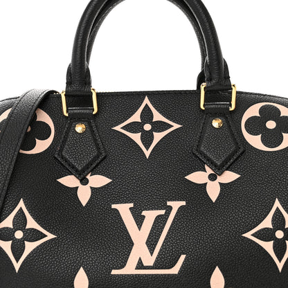 Louis Vuitton Empreinte Monogram Giant Speedy Bandouliere 25 Black Beige 7 of 9