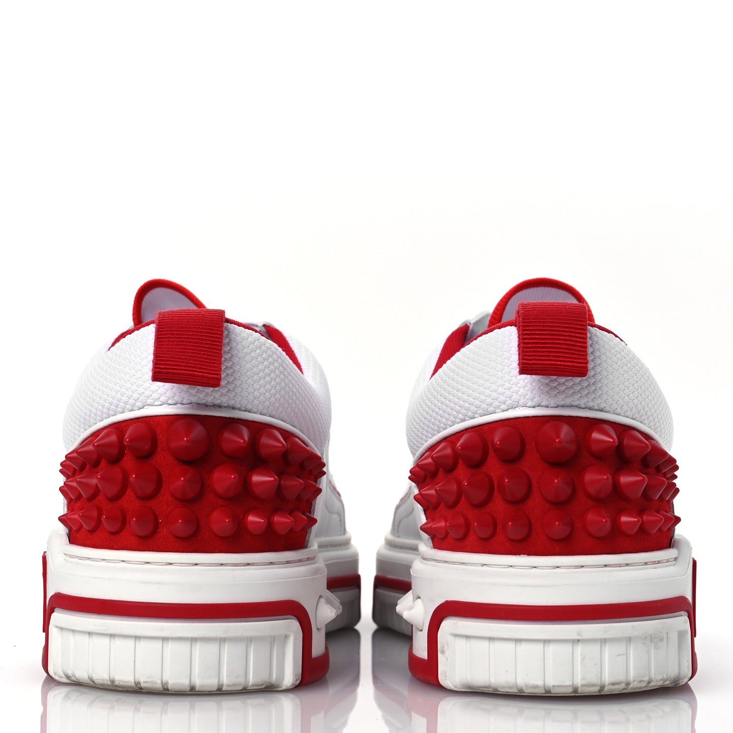 Calfskin Suede Nappa Spike Mens Astroloubi Low Top Sneakers 42 White Red