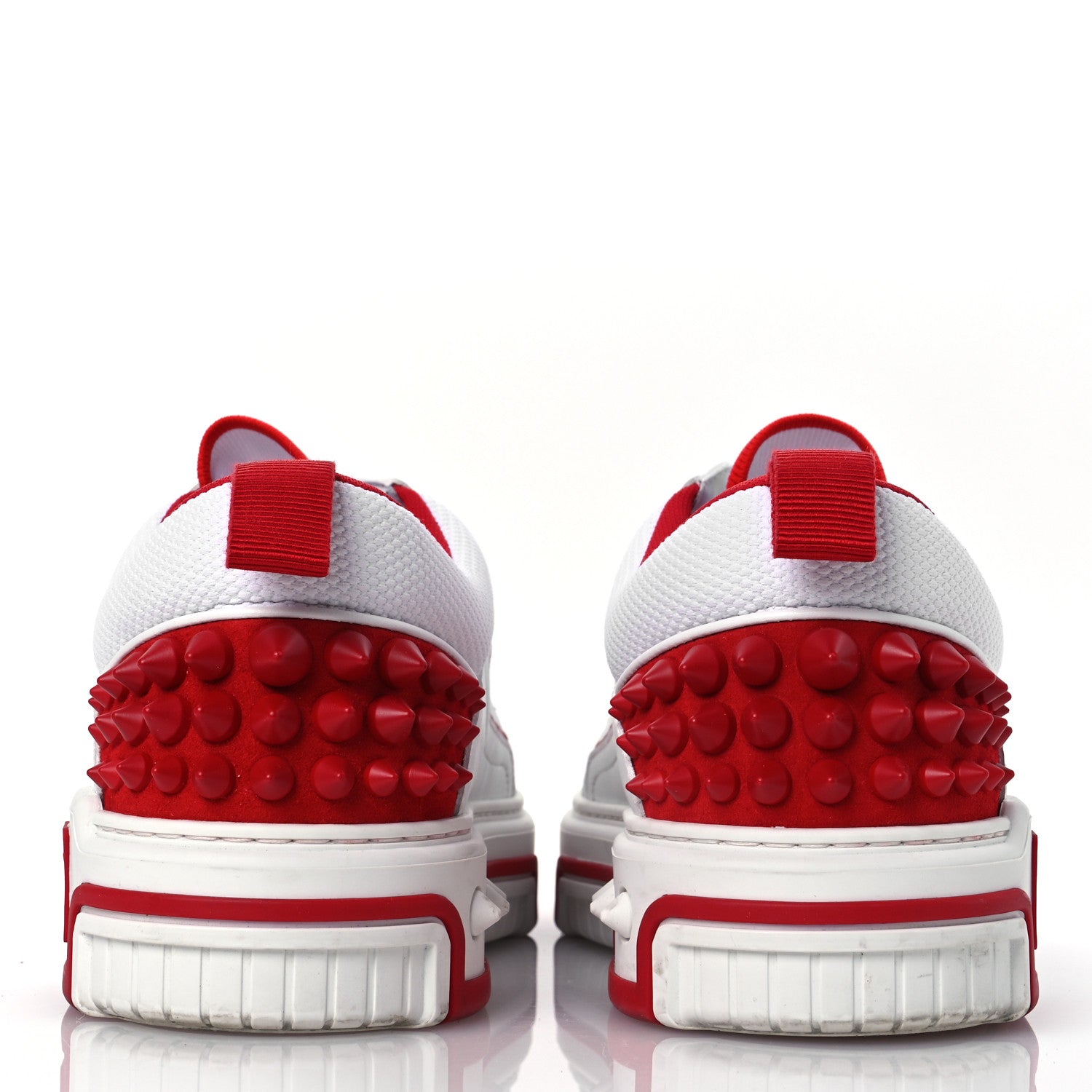Christian Louboutin Calfskin Suede Nappa Spike Mens Astroloubi Low Top Sneakers 42 White Red 5 of 11