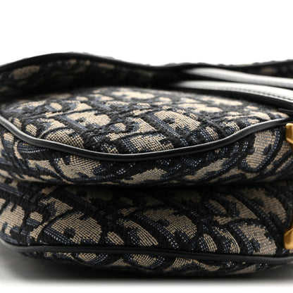 Christian Dior Oblique Mini Saddle Bag With Strap Blue 9 of 10