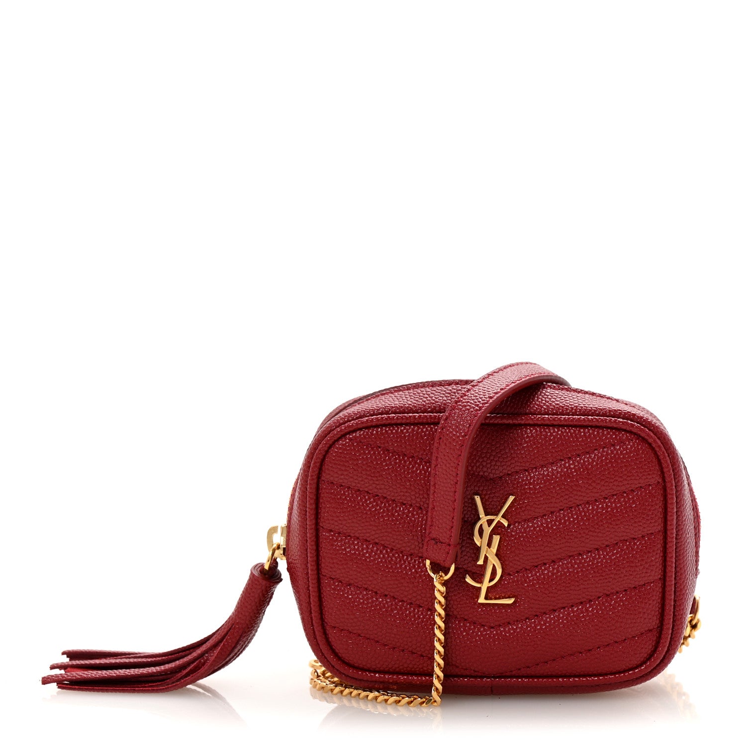 Saint Laurent Grain De Poudre Matelasse Monogram Baby Lou Camera Bag Opyum Red 1 of 11