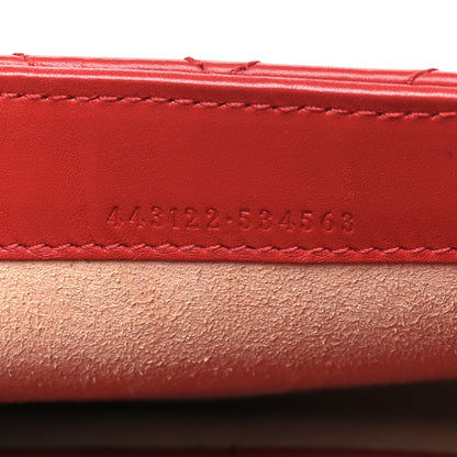 Gucci Calfskin Matelasse Mini GG Marmont Chain Wallet Hibiscus Red 7 of 10