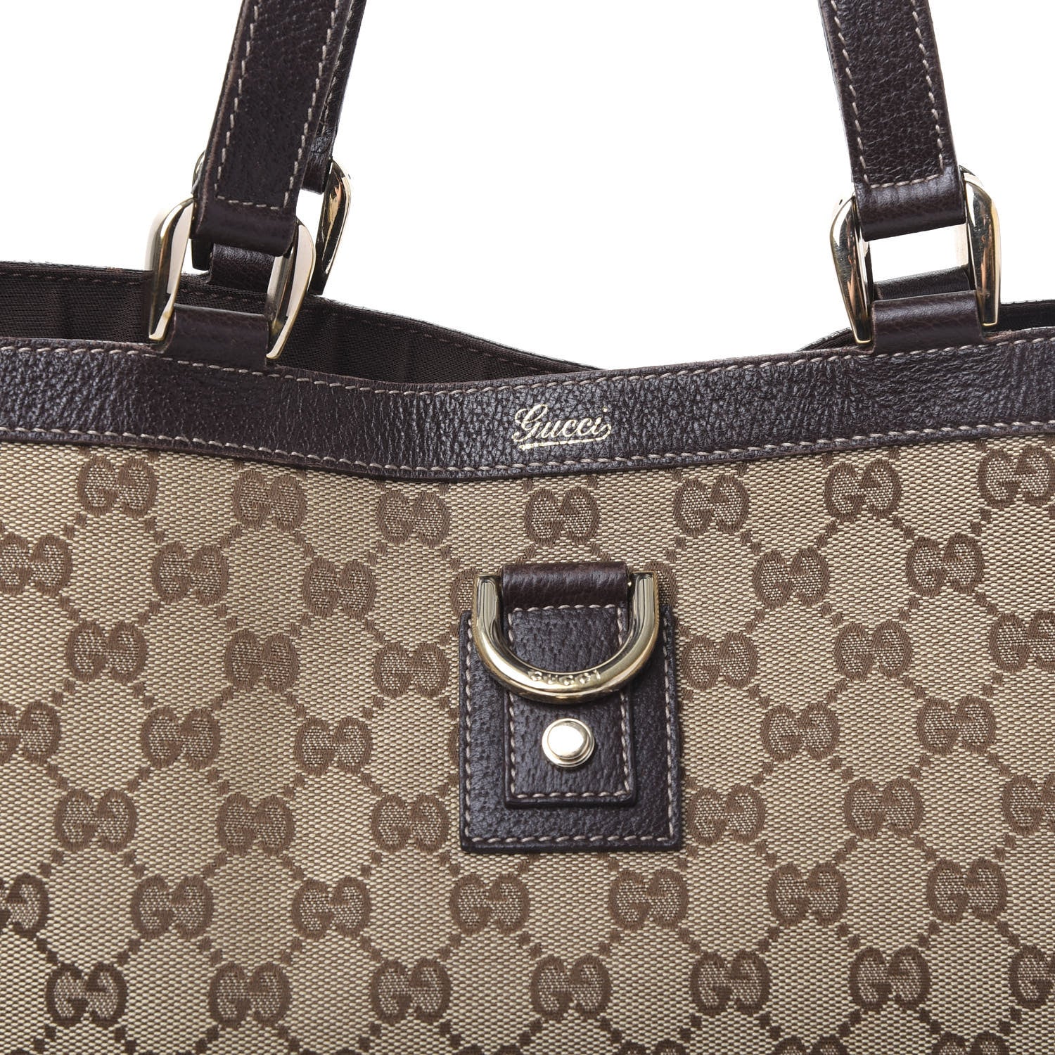 Gucci Monogram Large Abbey Tote Dark Brown 9 of 9