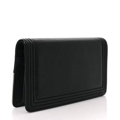 Chanel Metallic Goatskin Calfskin Boy Yen Wallet Gold Black 3 of 7