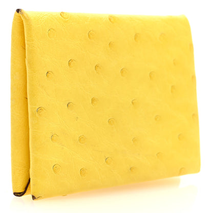Hermes Ostrich Calvi Card Case Jaune Citron 3 of 7