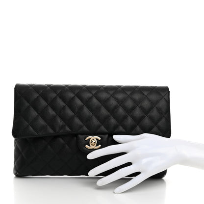 Chanel Caviar Quilted Flap Clutch Black 2 of 8