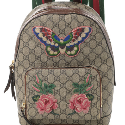 Gucci GG Supreme Monogram Web Butterfly Embroidered Small Day Backpack Red 9 of 15