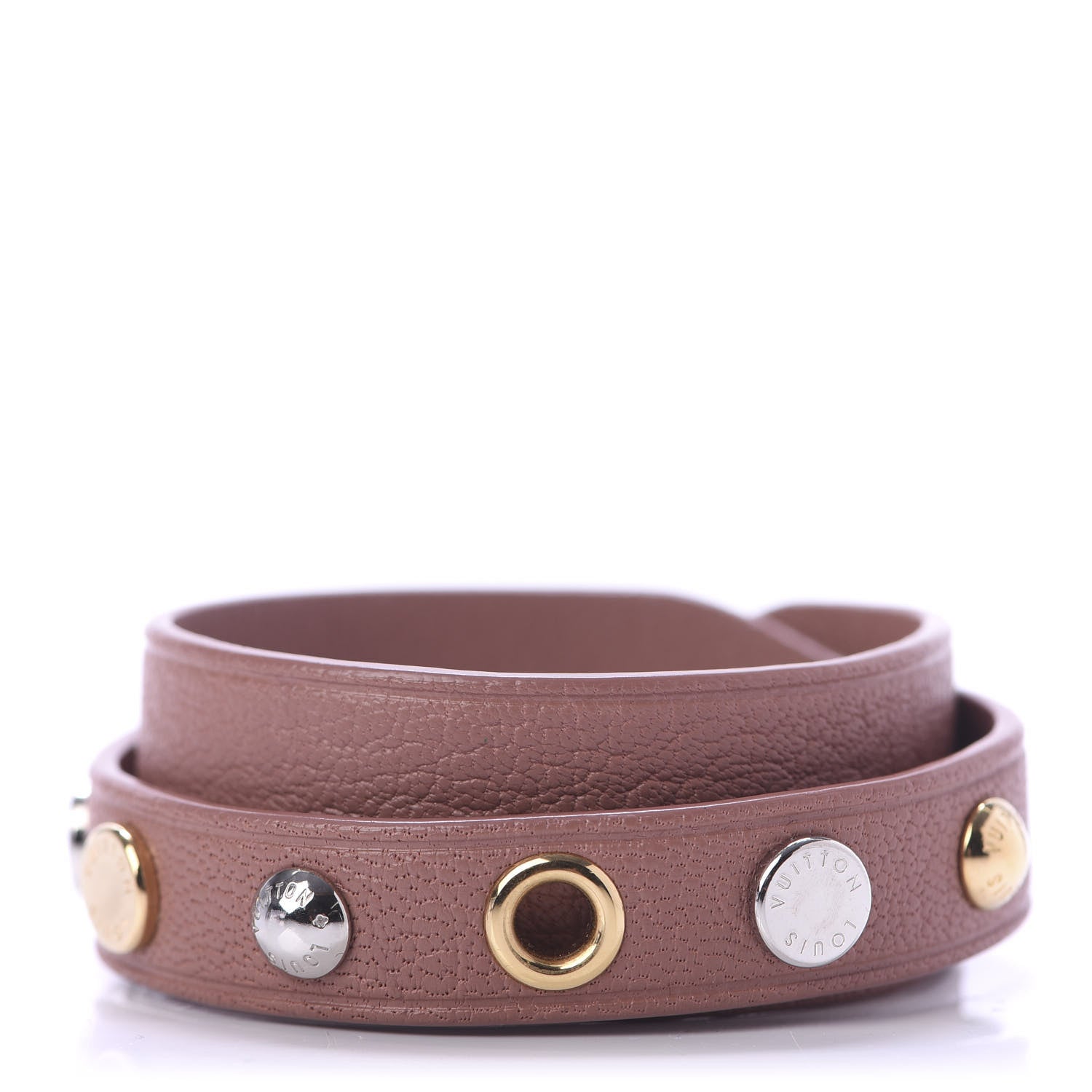 Louis Vuitton Goatskin Spike It Wrap Bracelet 17 Rose Velours 3 of 4