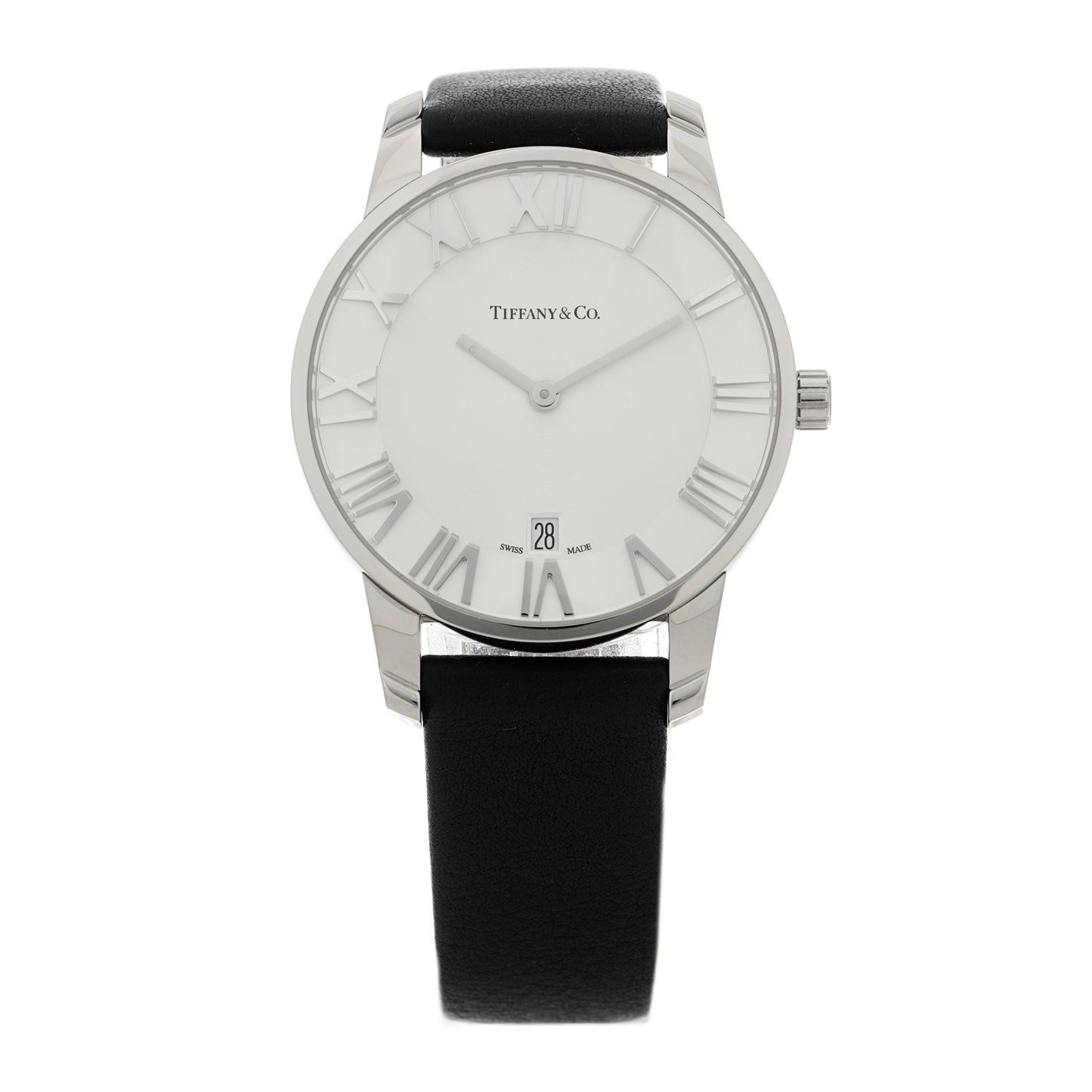 Stainless Steel Calfskin 37mm Atlas 2-Hand Quartz Watch