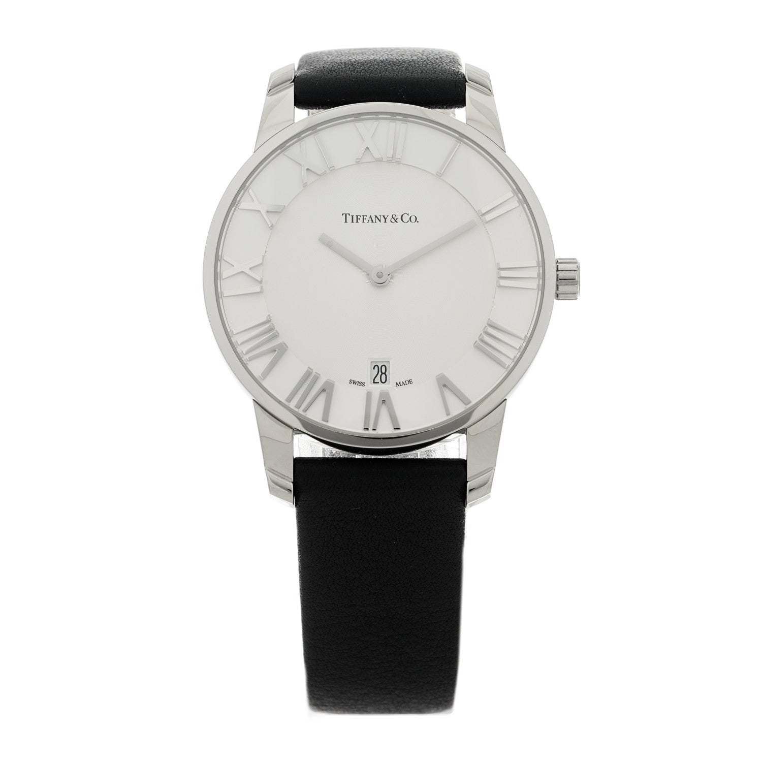 Tiffany Stainless Steel Calfskin 37mm Atlas 2-Hand Quartz Watch 1 of 4