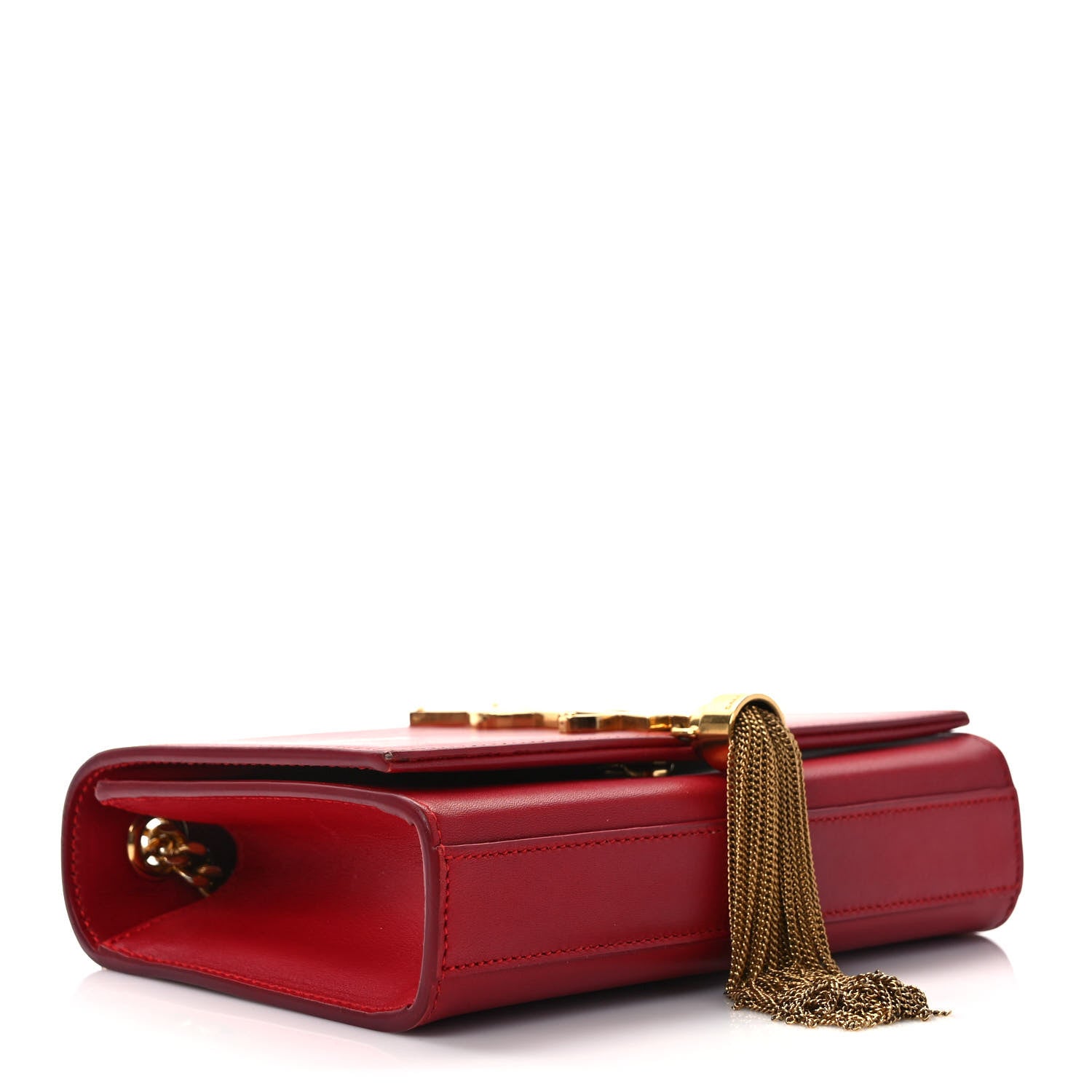 Saint Laurent Calfskin Small Classic Monogram Kate Tassel Satchel Red 4 of 8