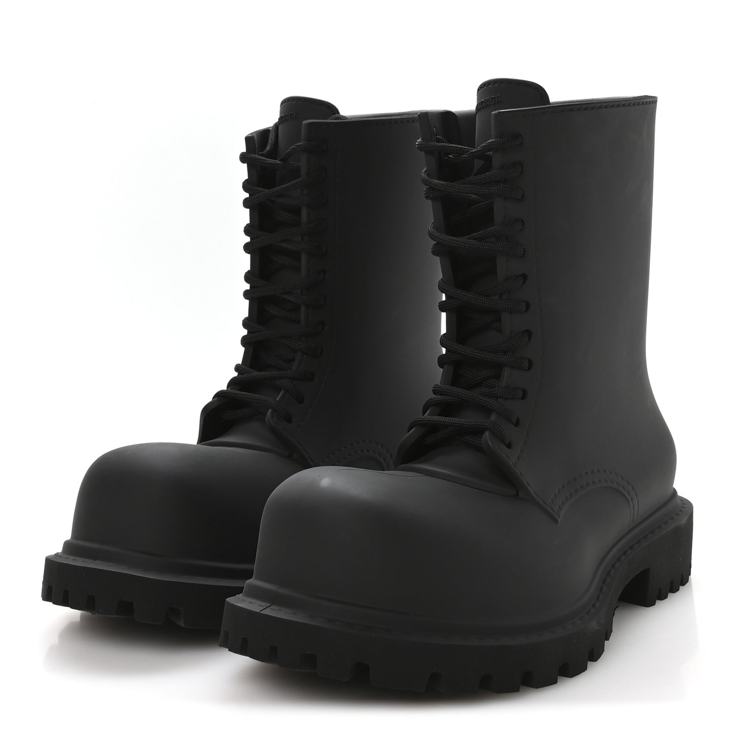 Rubber Mens Steroid Lace Up Boots 41 Black