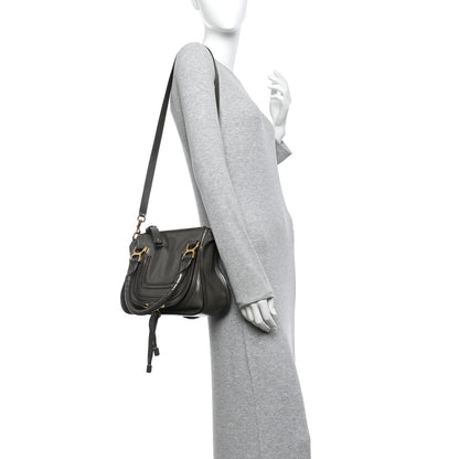 Chloe Natural Shiny Calfskin Small Marcie Satchel Flannel Grey 2 of 10