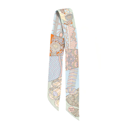 Hermes Silk De l'Ombrelle Aux Duels Twilly Ciel Rose Pale Orange 2 of 3