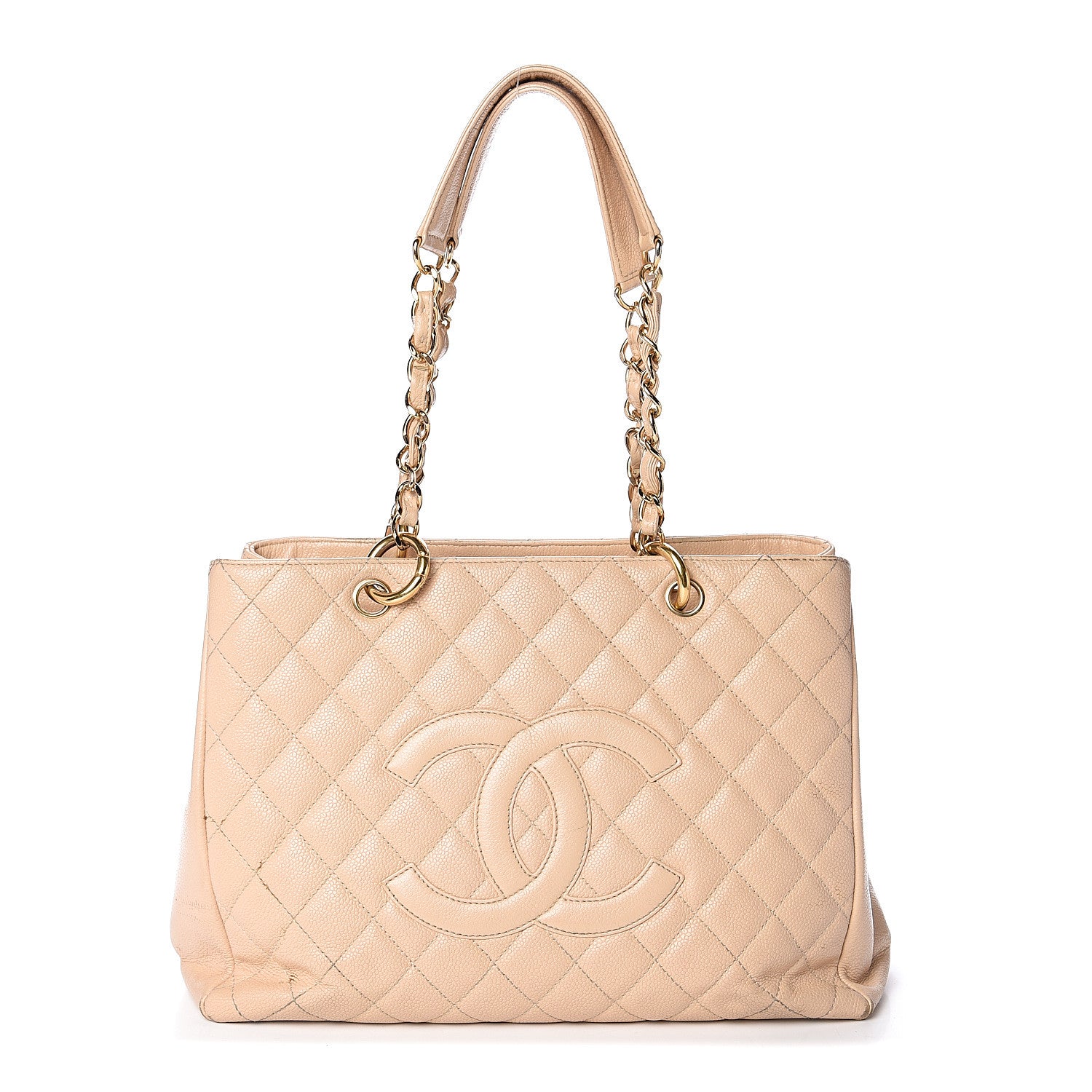 Chanel Caviar Quilted Grand Shopping Tote GST Beige 1 of 10