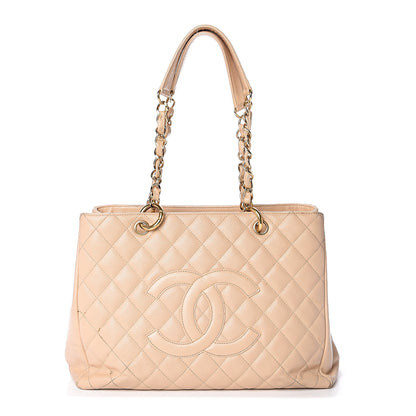 Chanel Caviar Quilted Grand Shopping Tote GST Beige 1 of 10