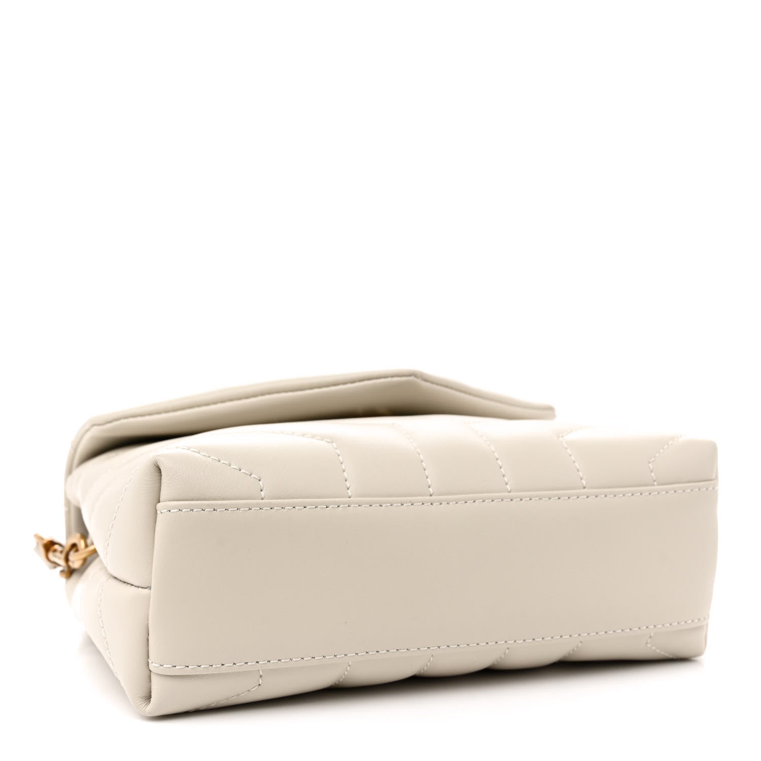 Saint Laurent Calfskin Y Quilted Monogram Toy Loulou Crossbody Bag Blanc Vintage 4 of 10
