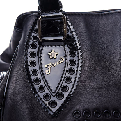 Fendi Nappa Patent Grommet Bag De Jour Black 10 of 11