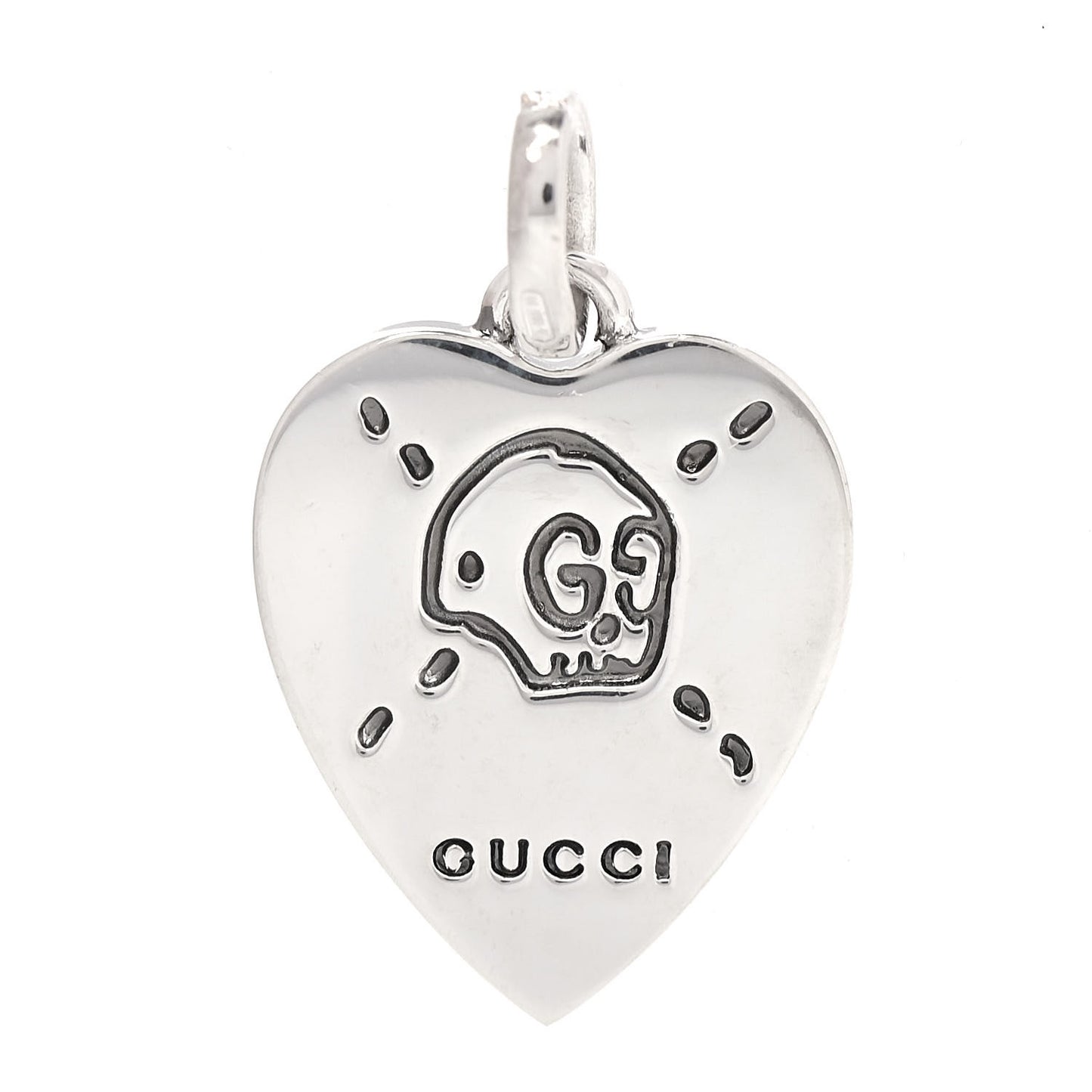 Sterling Silver GucciGhost Hamlet Skull Heart Charm