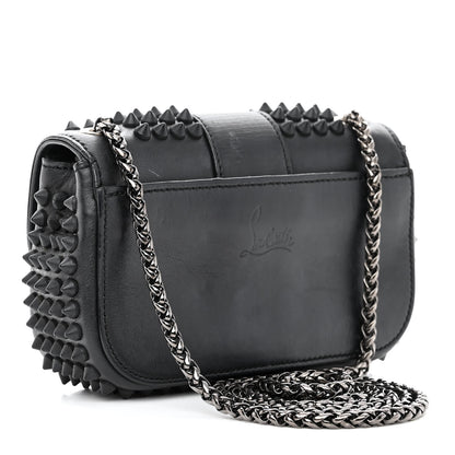Christian Louboutin Calfskin Spikes Sweety Charity Crossbody Bag Black 3 of 9