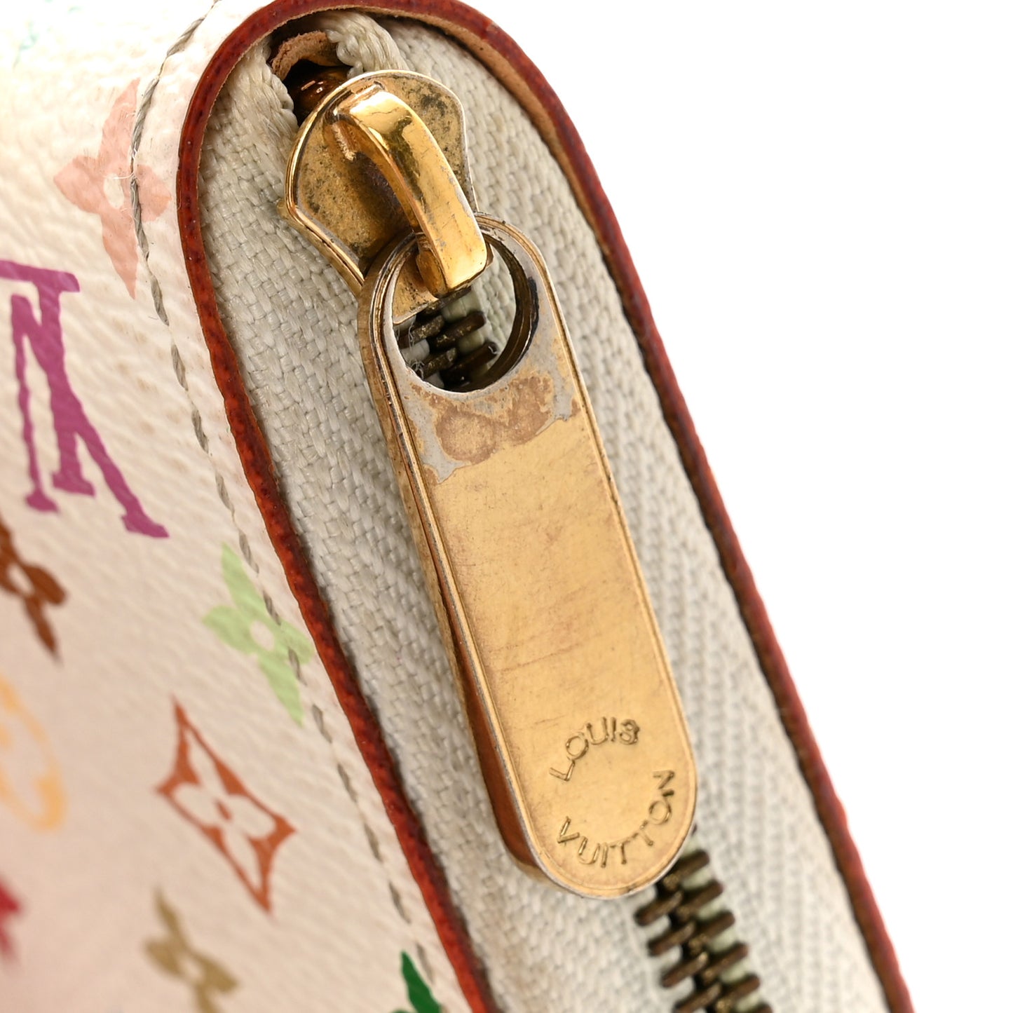 Monogram Multicolor Zippy Coin Purse Wallet White Litchi