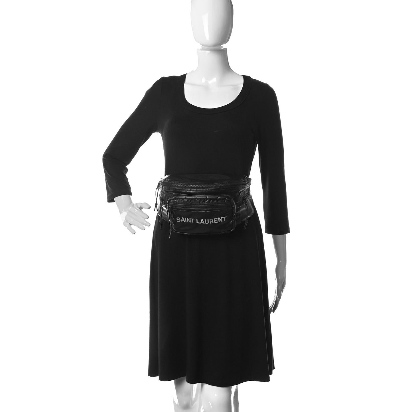 Nylon Logo Ripstop Body Belt Bag Black