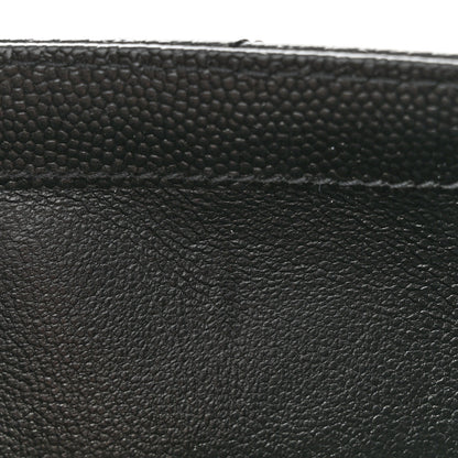 Saint Laurent Grain De Poudre Matelasse Chevron Monogram Chain Wallet Black 11 of 11
