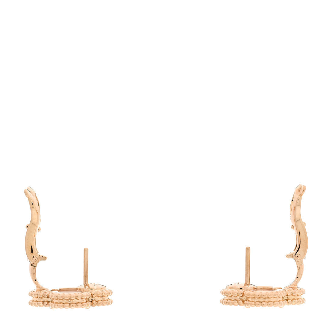 18K Yellow Gold Mother of Pearl Vintage Alhambra Earrings