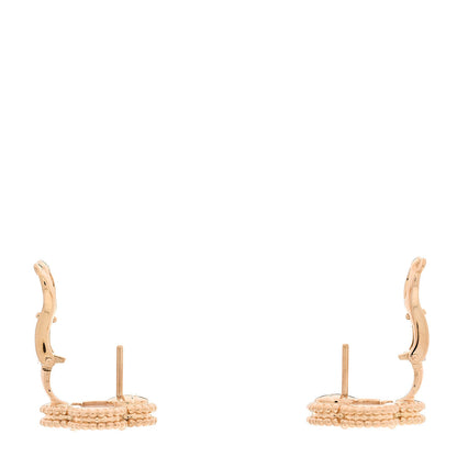 Van Cleef & Arpels 18K Yellow Gold Mother of Pearl Vintage Alhambra Earrings 3 of 5