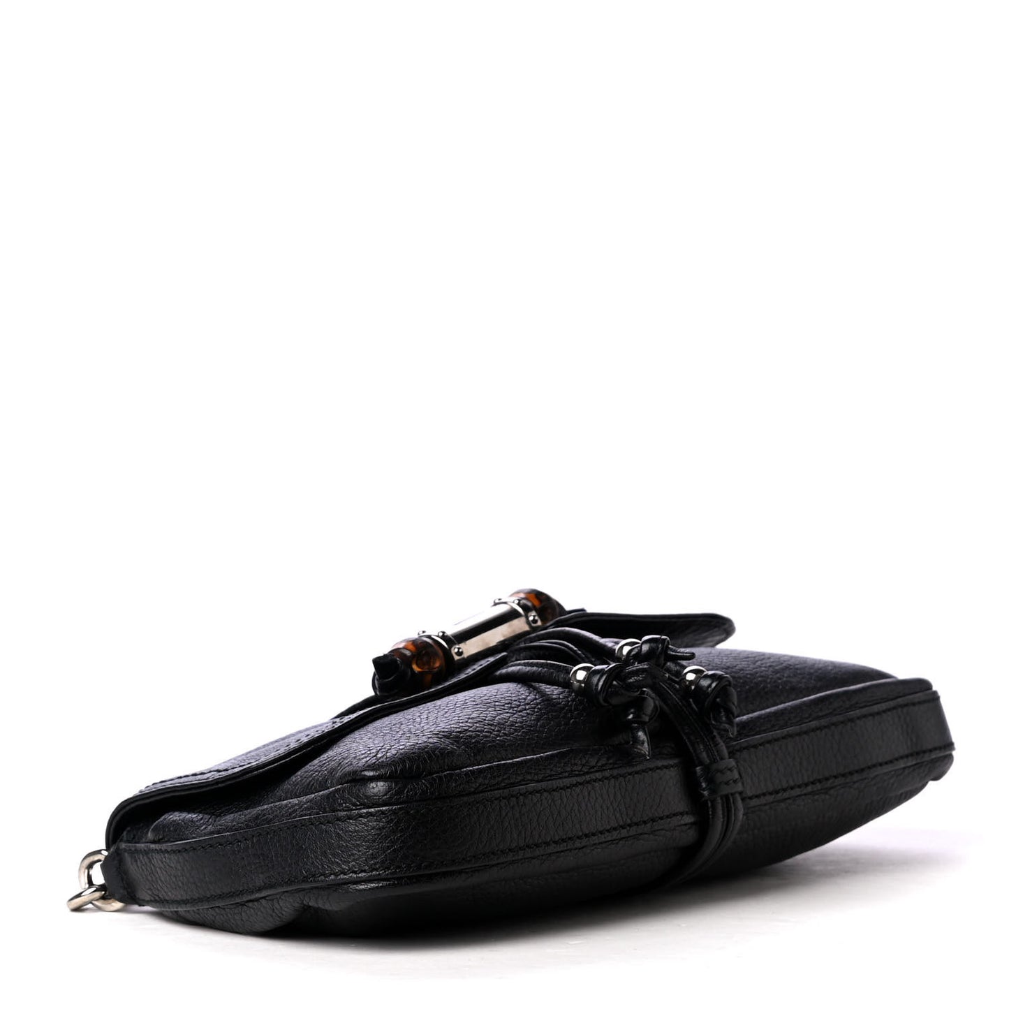 Calfskin Bamboo Croisette Evening Bag Black