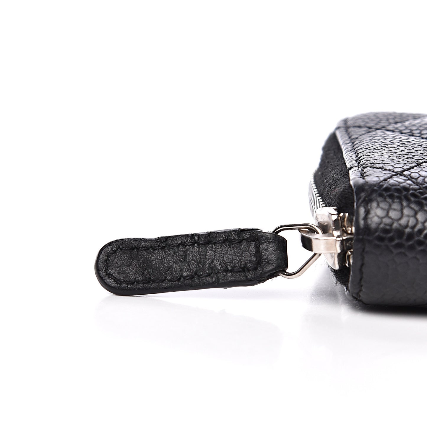 Caviar Quilted Zip Coin Purse Black