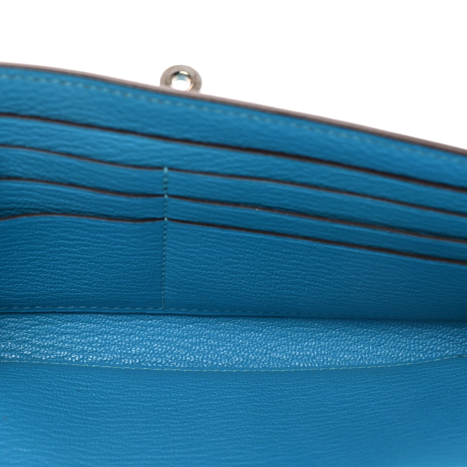 Hermes Chevre Mysore Kelly Longue Wallet Bleu Azteque 1742334