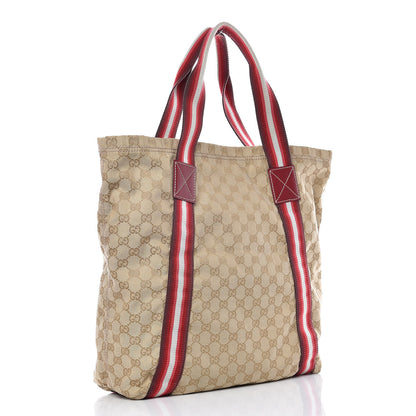 Gucci GG Monogram Medium Web Handle Vertical Tote Red 3 of 11