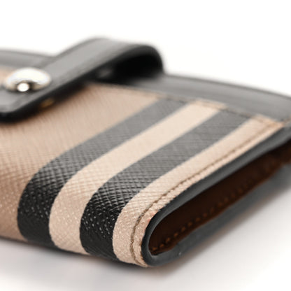 Burberry E-Canvas Calfskin Icon Stripe Folding Card Case Archive Black 8 of 8