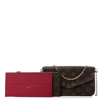Louis Vuitton Monogram Pochette Felicie Chain Wallet Fuchsia 1 of 4