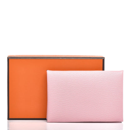 Hermes Chevre Mysore Calvi Card Case Rose Sakura 8 of 8