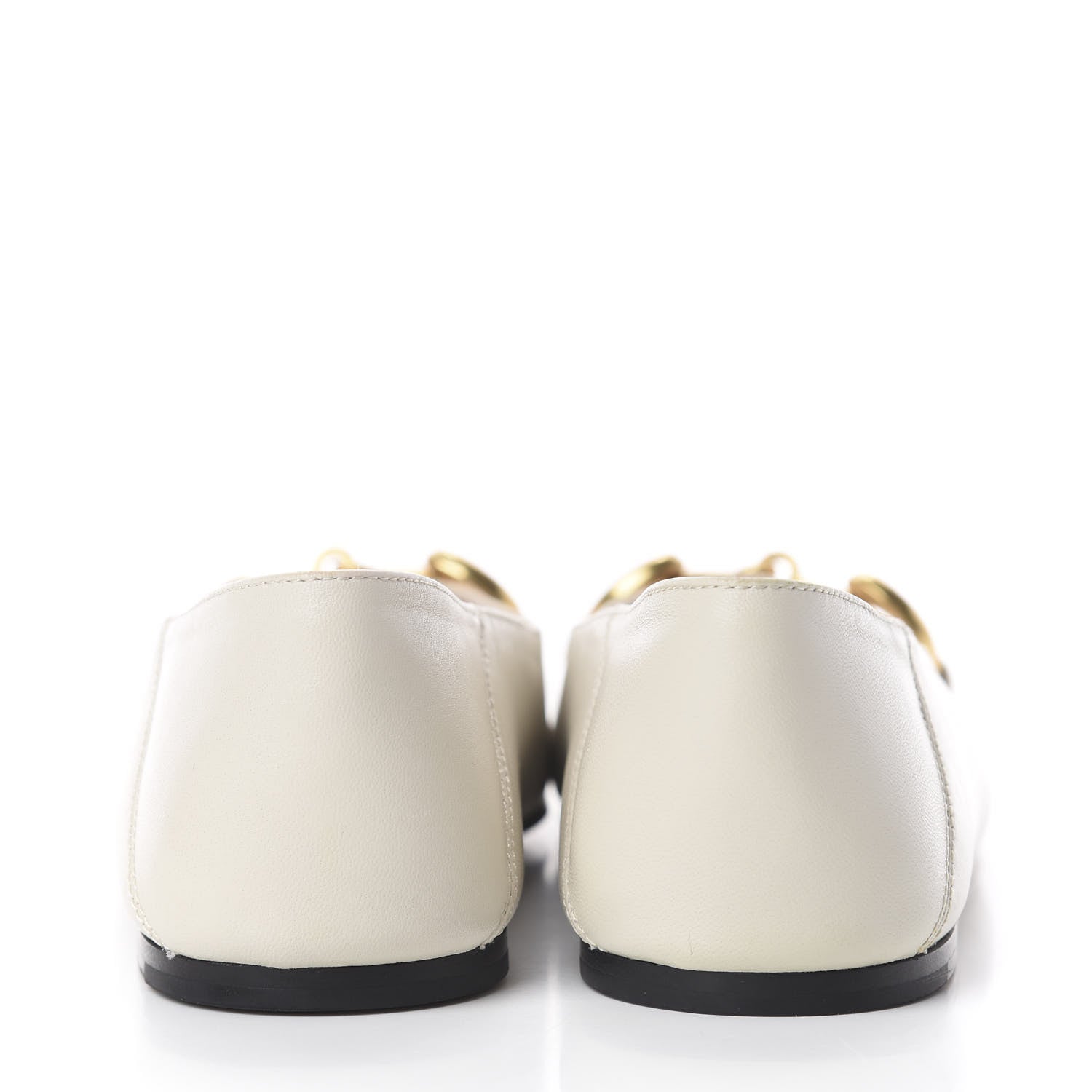 Gucci Nappa Lumiere Deva Horsebit Chain Embellished Flats 36 Dusty White 12 of 14
