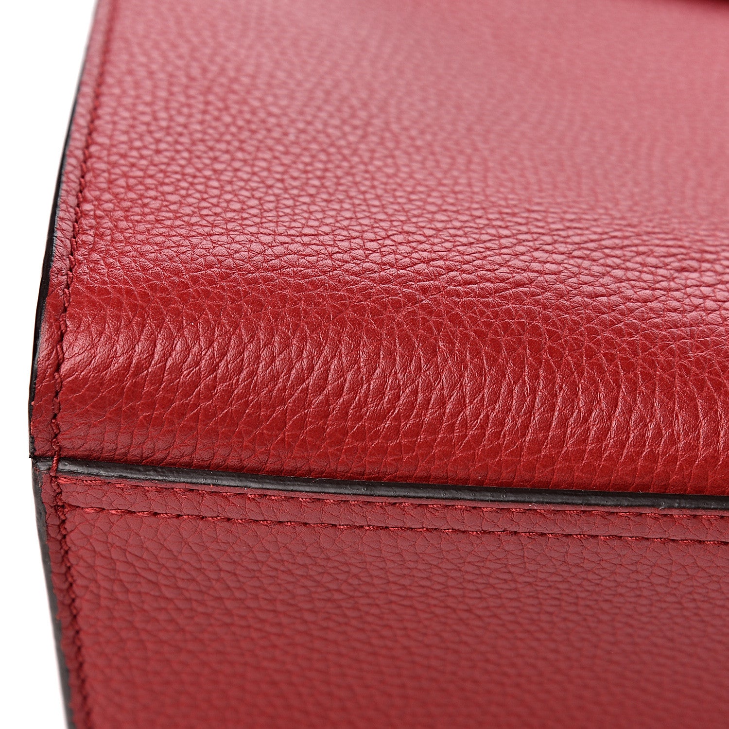 Gucci Calfskin Feline Medium GG Marmont Top Handle Bag Vulcanic Red 15 of 16