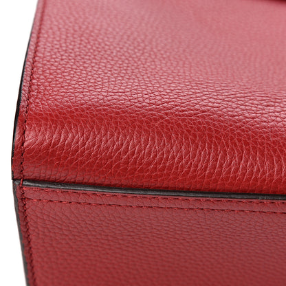 Gucci Calfskin Feline Medium GG Marmont Top Handle Bag Vulcanic Red 15 of 16