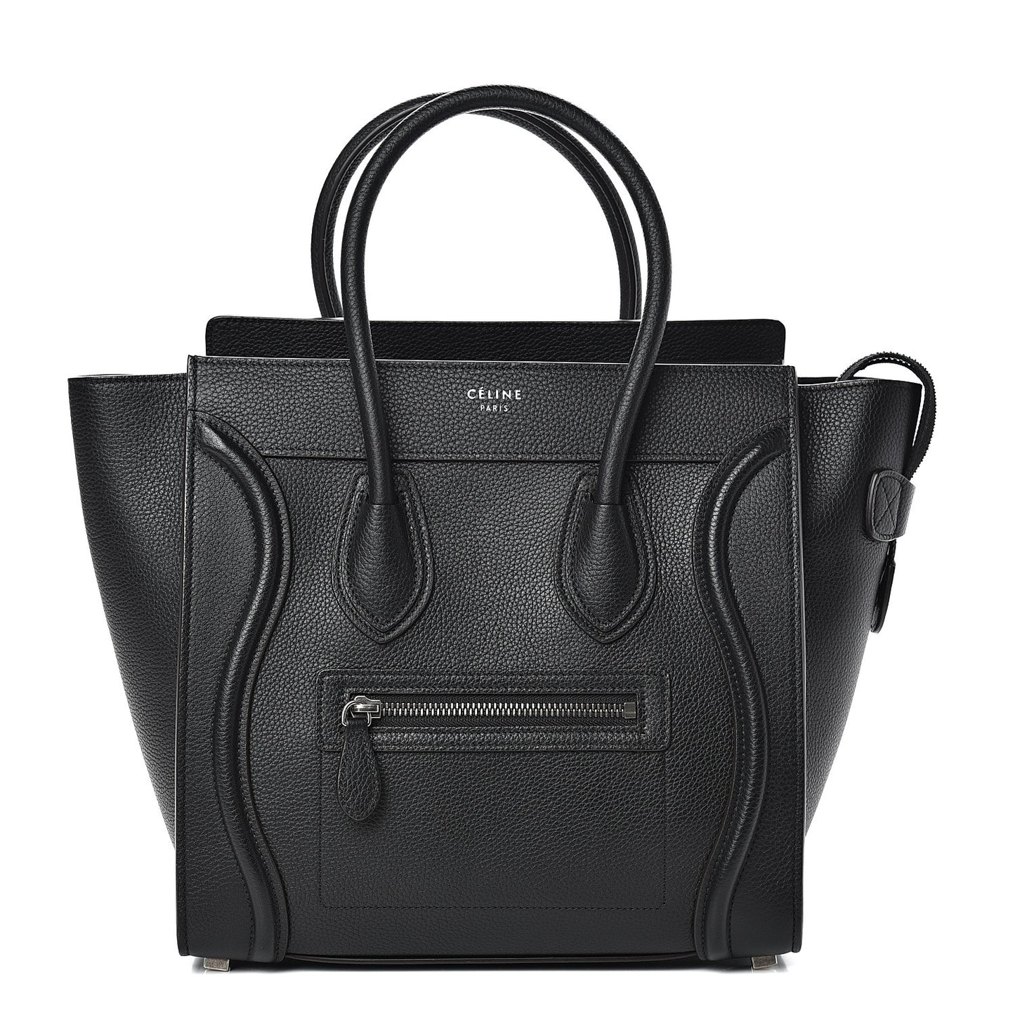 Drummed Calfskin Micro Luggage Black