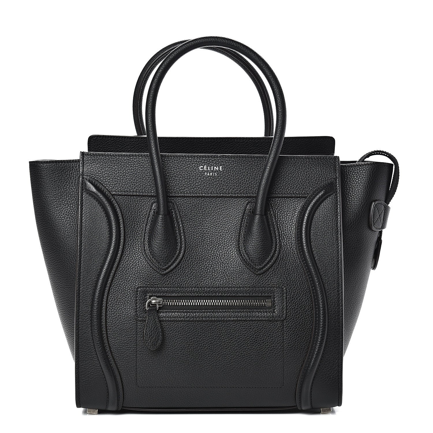 Celine Drummed Calfskin Micro Luggage Black 1 of 12